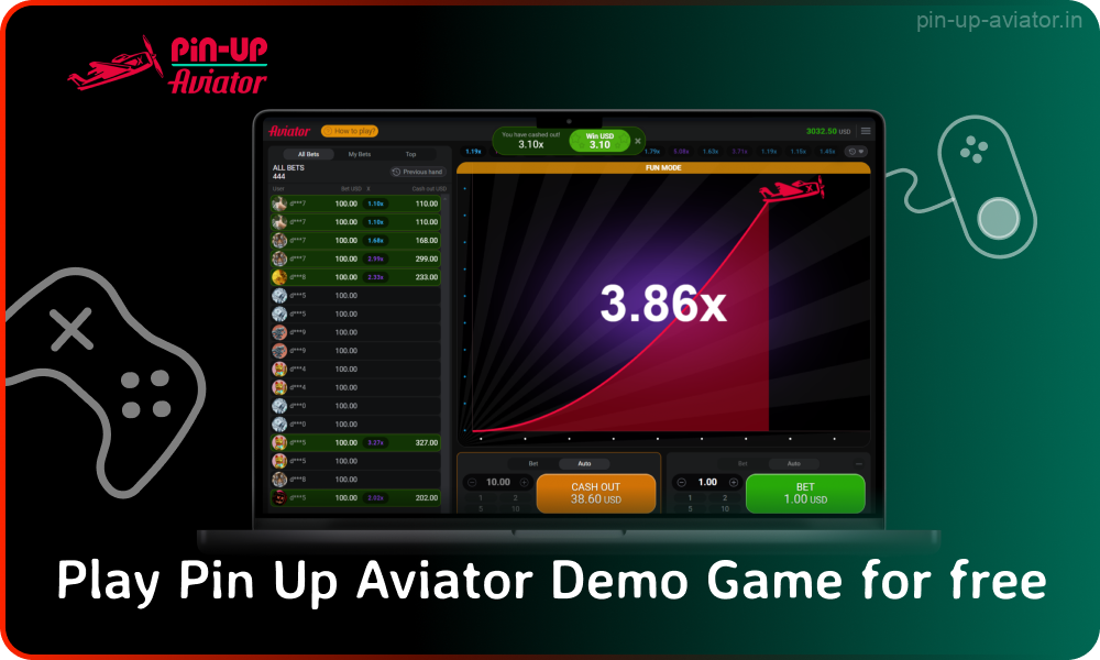 Players from India can play Pin Up Aviator completely free in demo mode