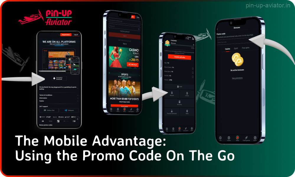 Indian users of Pin Up mobile app for Android and iOS can use the promo code and get a nice bonus after making a deposit