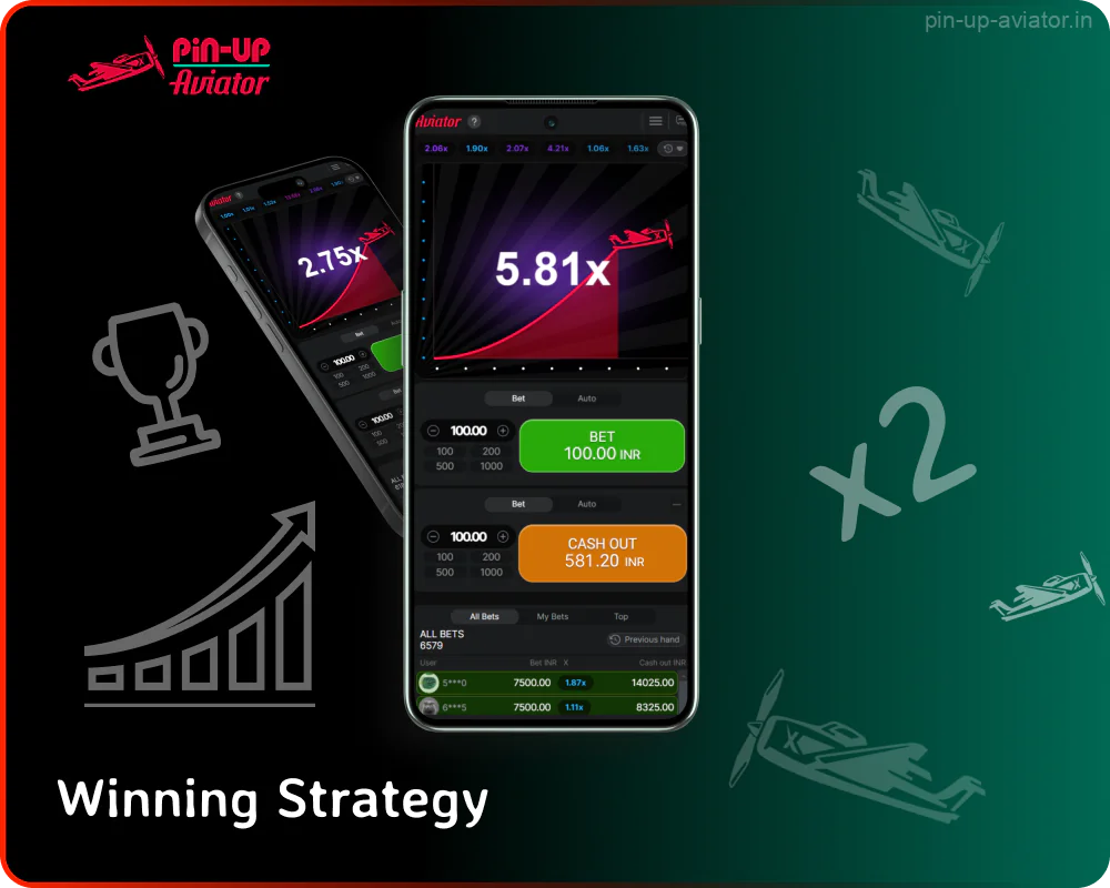 Many experienced Aviator Pin Up players from India use different winning strategies