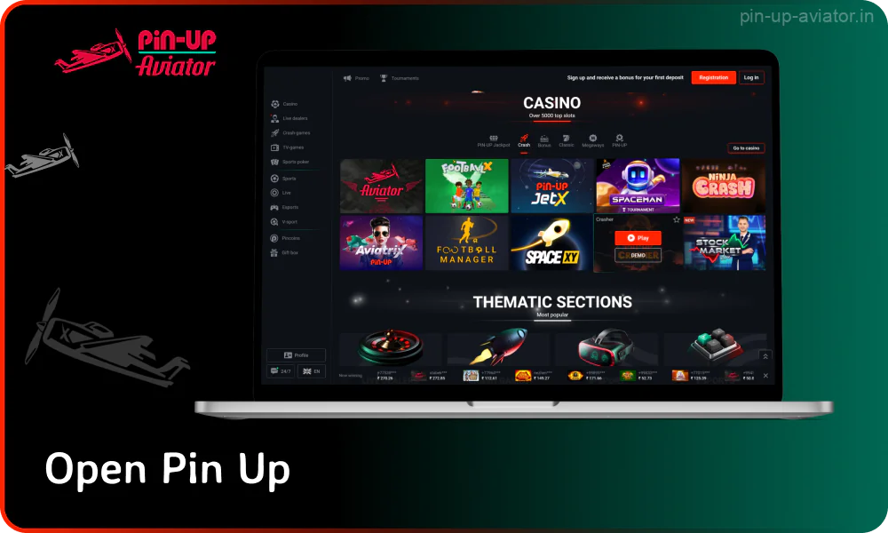 Visit the official Pin Up Aviator website to start playing in India